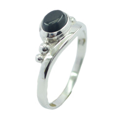 Emi Graceful Black Solitaire Ring Black Onyx Black
