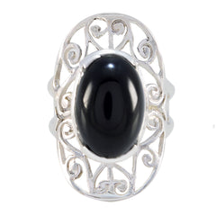 Violet Art Deco Black Solitaire Ring