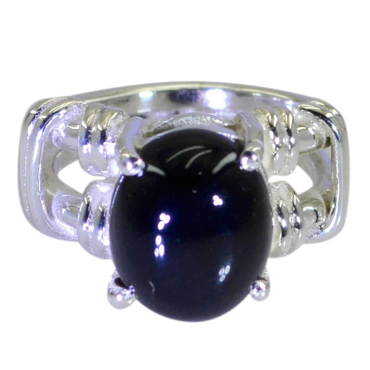 Natcha Rope-Wire Black Solitaire Ring
