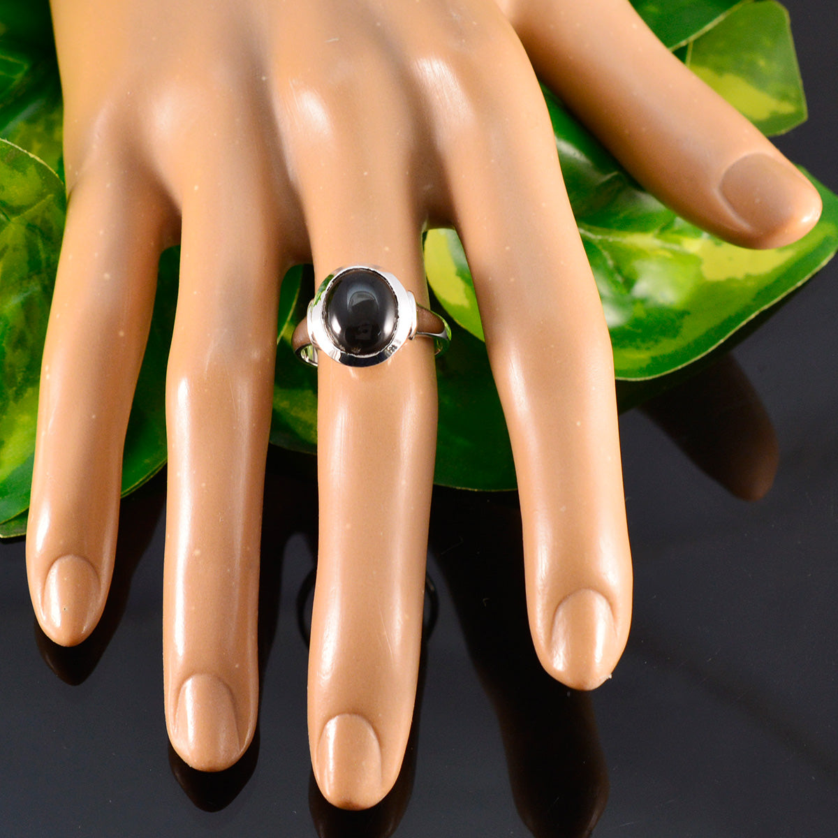 Emma Artisan Black Solitaire Ring