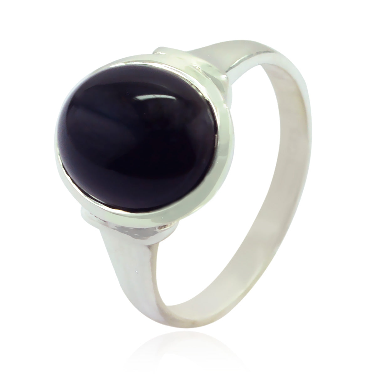 Emma Artisan Black Solitaire Ring