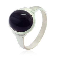 Emma Artisan Black Solitaire Ring