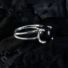 Eliza Abstract Black Solitaire Ring