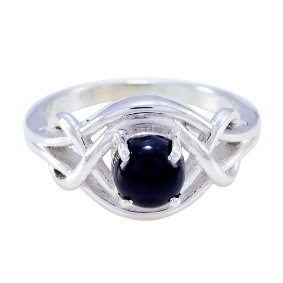 Victoria Abstract Black Solitaire Ring Black Onyx Black