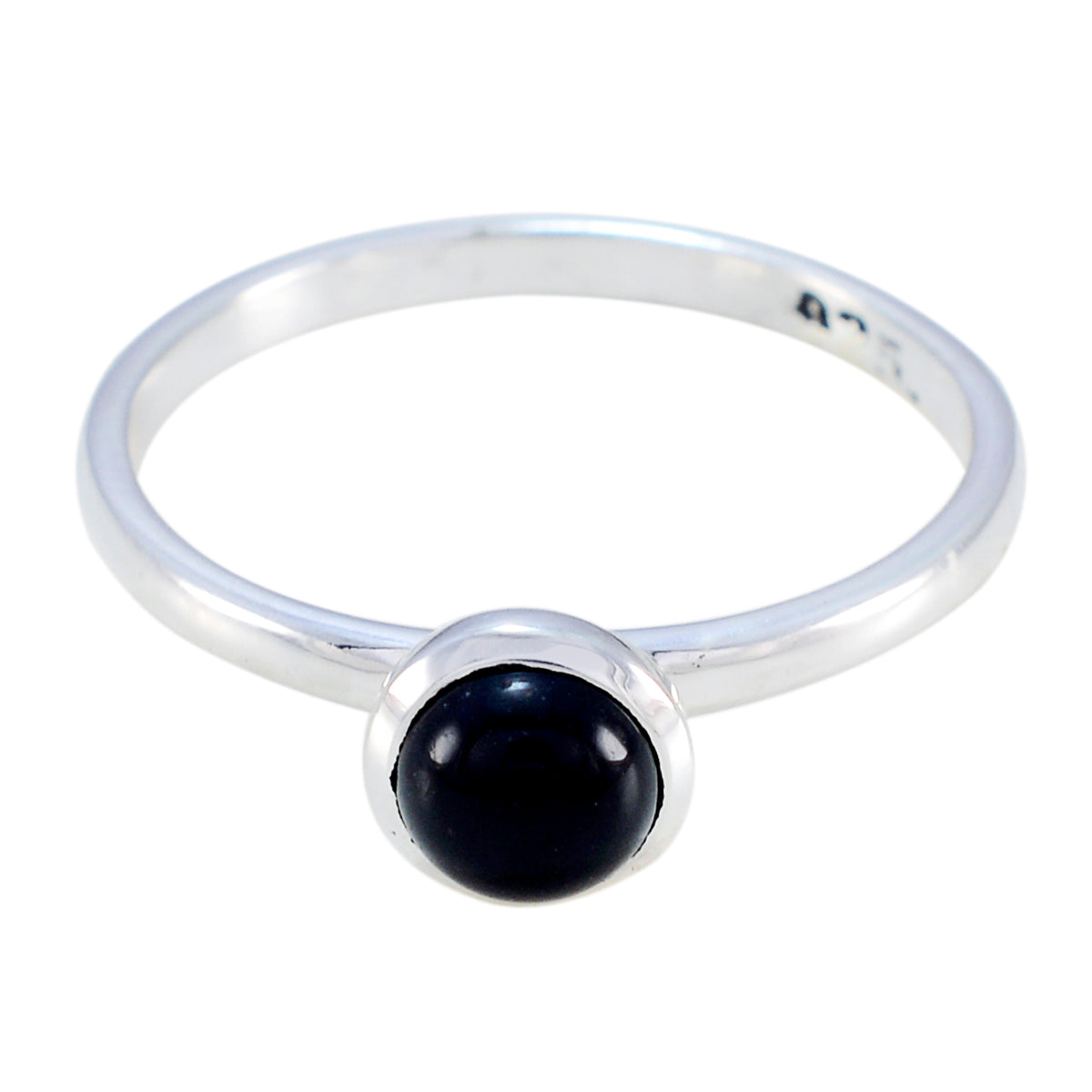 Hana Luxurious Black Solitaire Ring Black Onyx Black