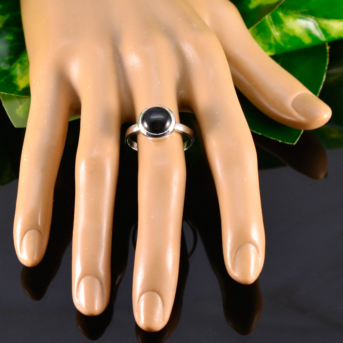 Victoria Sophisticated Black Solitaire Ring