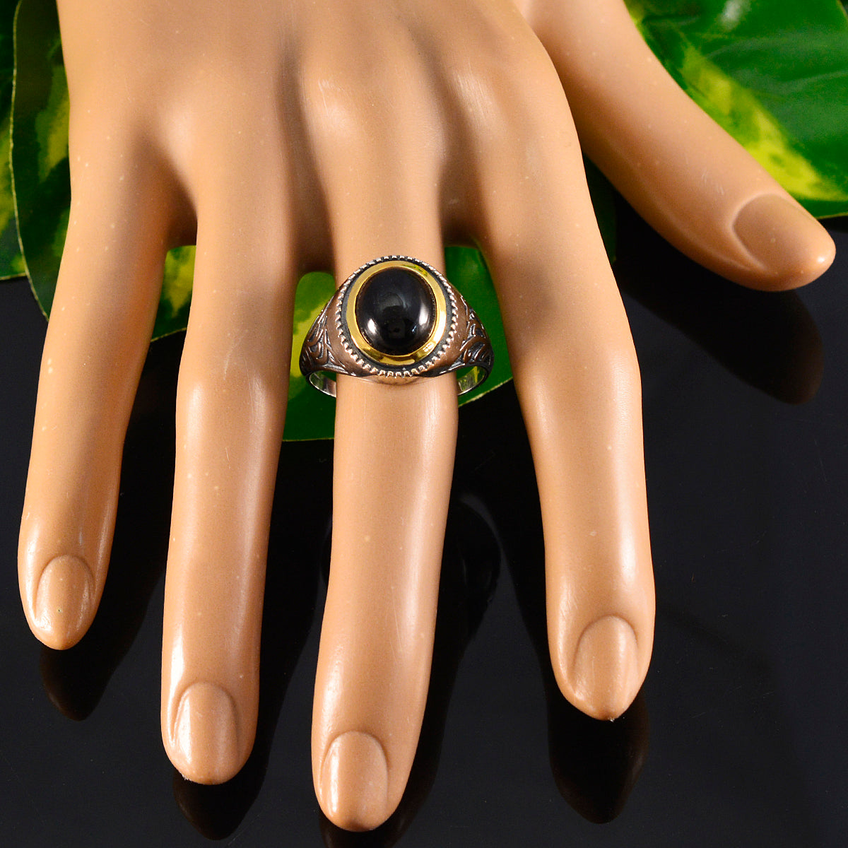 Hazel Filigree Black Solitaire Ring
