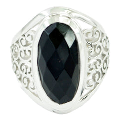 Isabel Filigree Black Solitaire Ring Black Onyx Black