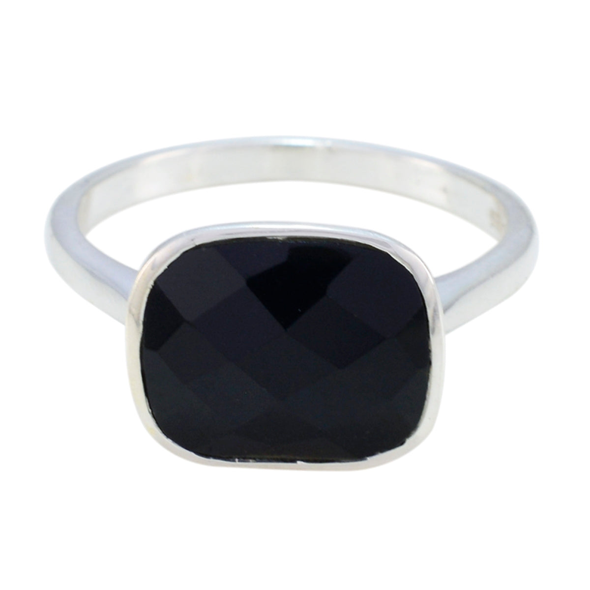 Saanvi Artisan Black Solitaire Ring Black Onyx Black