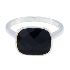 Saanvi Artisan Black Solitaire Ring Black Onyx Black