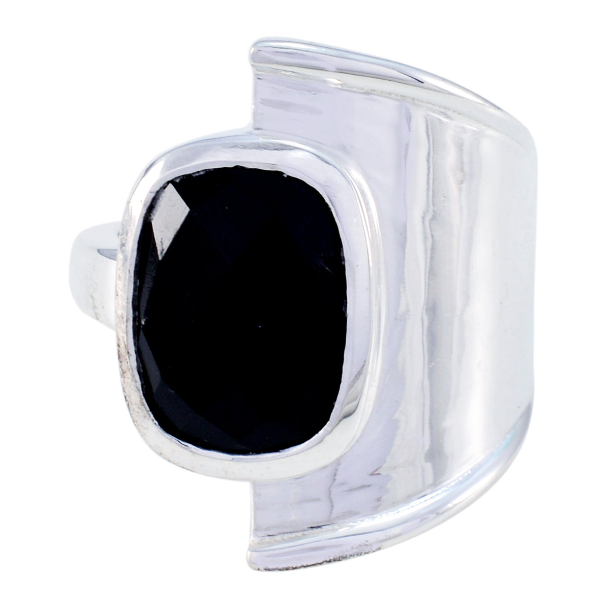 Angel Signet Black Solitaire Ring Black Onyx Black