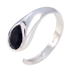 Nova Luxurious Black Solitaire Ring
