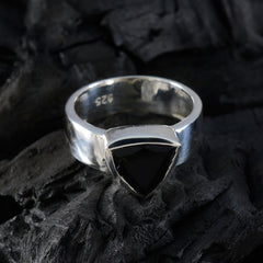 Zoey Signet Black Solitaire Band