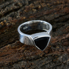 Zoey Signet Black Solitaire Band