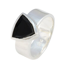 Zoey Signet Black Solitaire Band