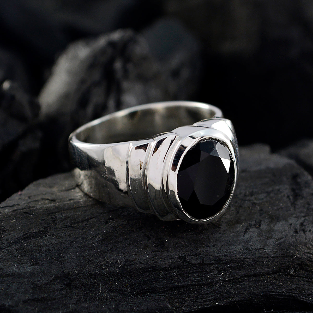 Elena Love Black Solitaire Ring