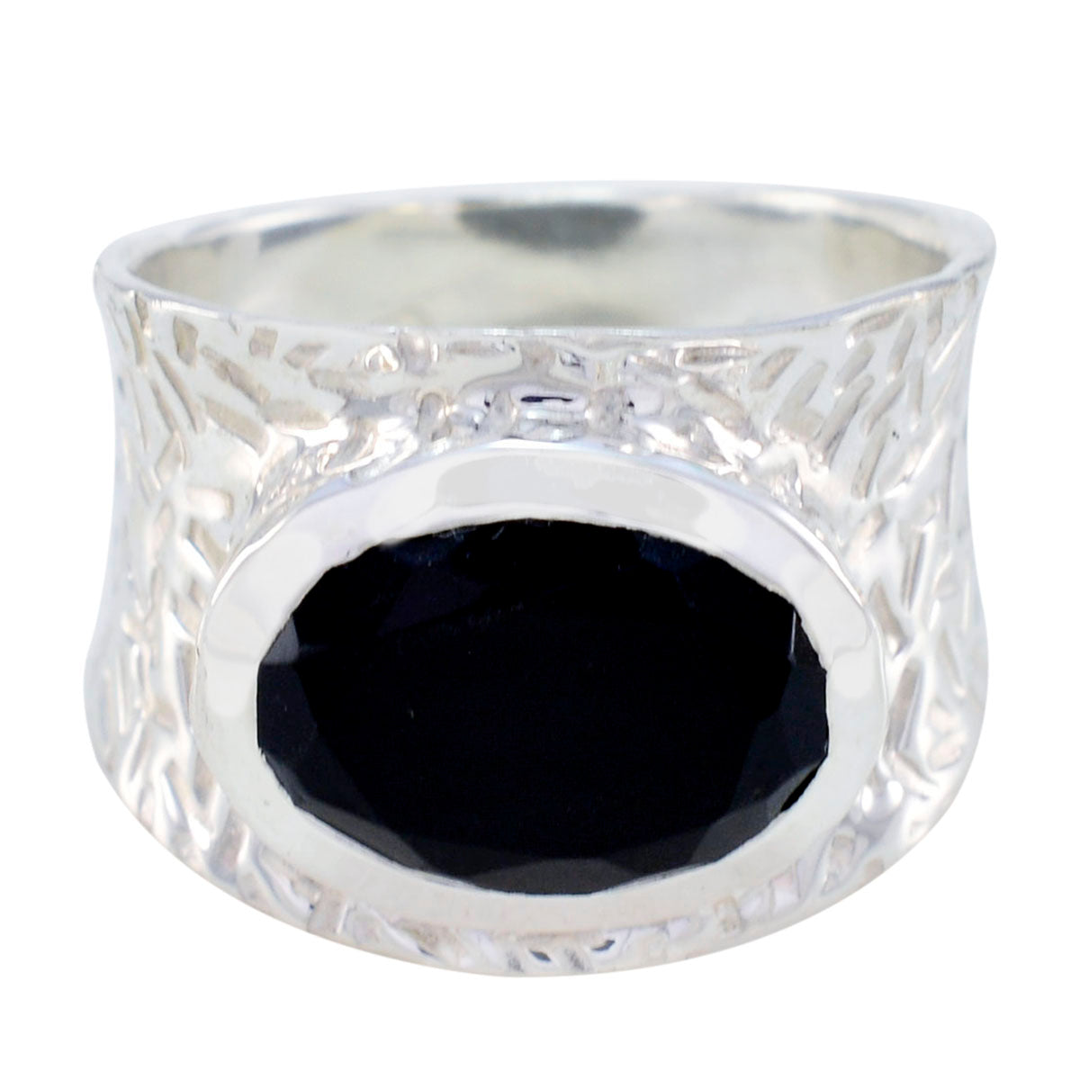 Paula engravings Black Solitaire Ring Black Onyx Black