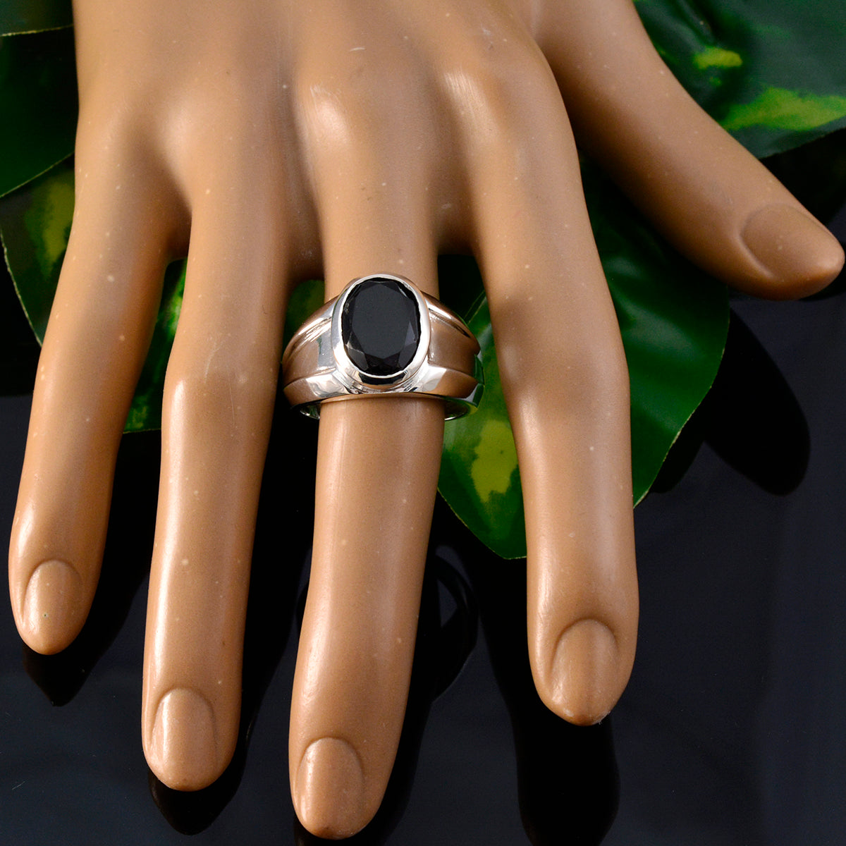 Nora Artisan Black Solitaire Ring
