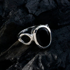Sophia Contemporary Black Solitaire Ring