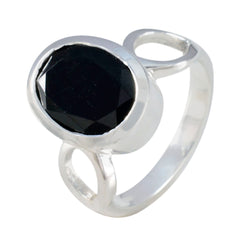 Sophia Contemporary Black Solitaire Ring