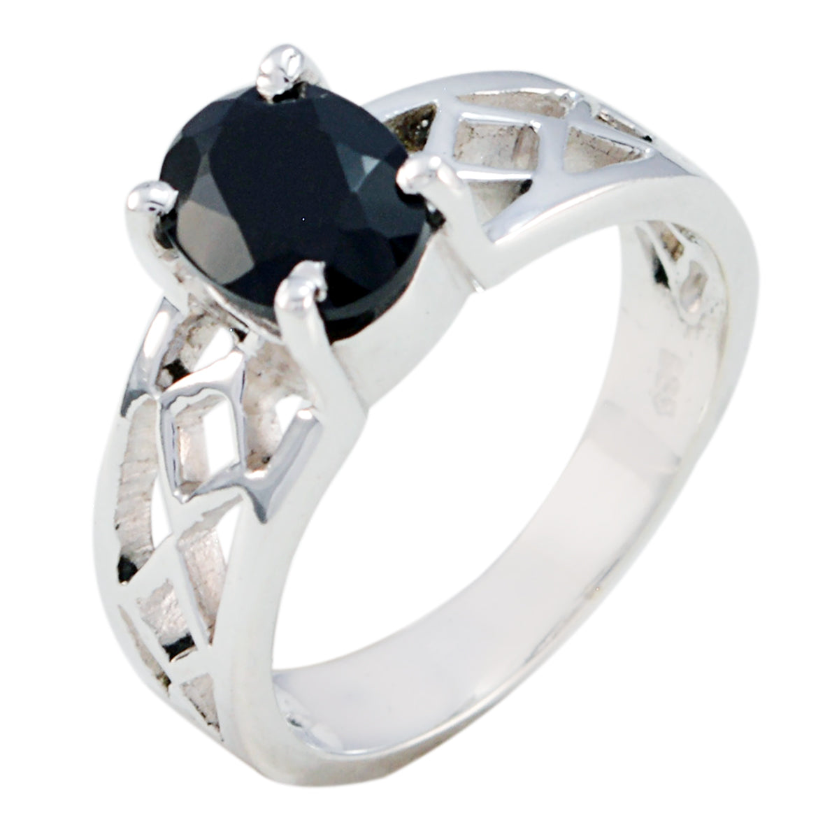 Ayesha Rope-Wire Black Solitaire Ring