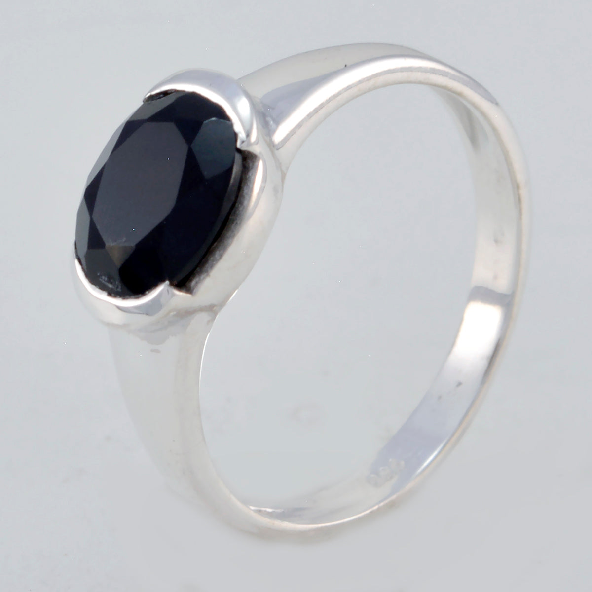 Priya Modern Black Solitaire Ring