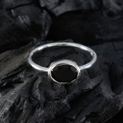 Rina Sophisticated Black Solitaire Ring