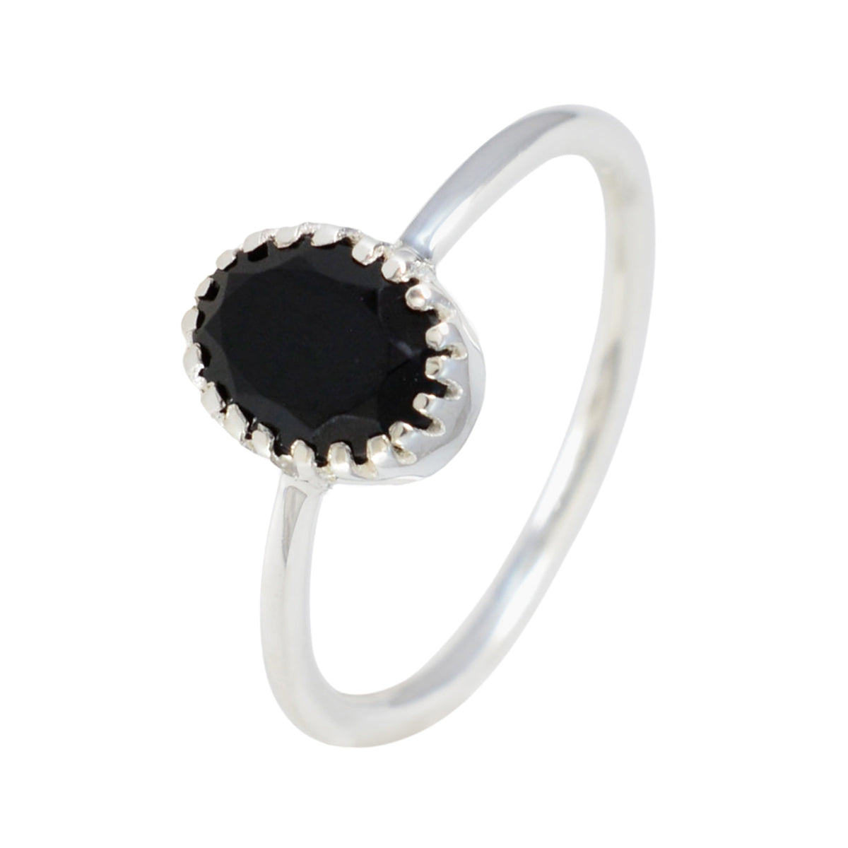 Lakshmi Luxurious Black Solitaire Ring