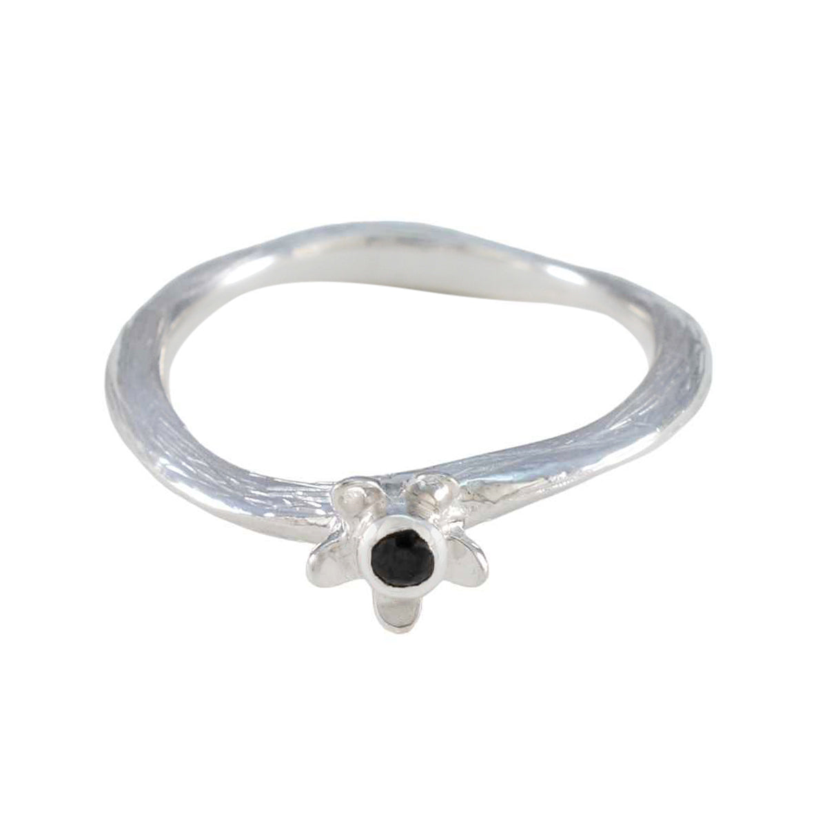 Alice Feminine Black Solitaire Ring Black Onyx Black