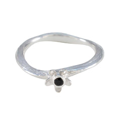 Alice Feminine Black Solitaire Ring Black Onyx Black
