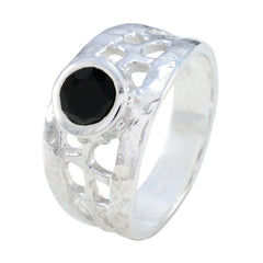 Alejandra Filigree Black Solitaire Ring