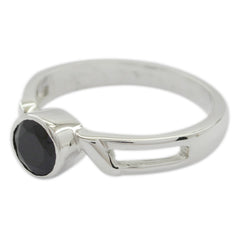 Liyana Abstract Black Solitaire Ring