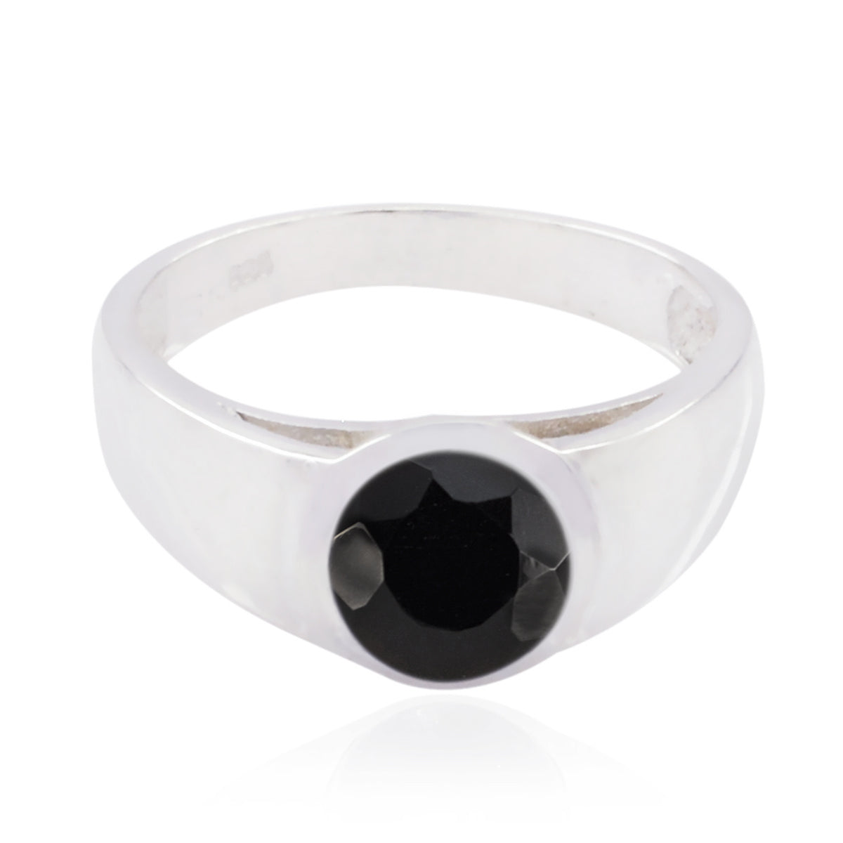 Hannah Modern Grey Solitaire Ring Labradorite Gray