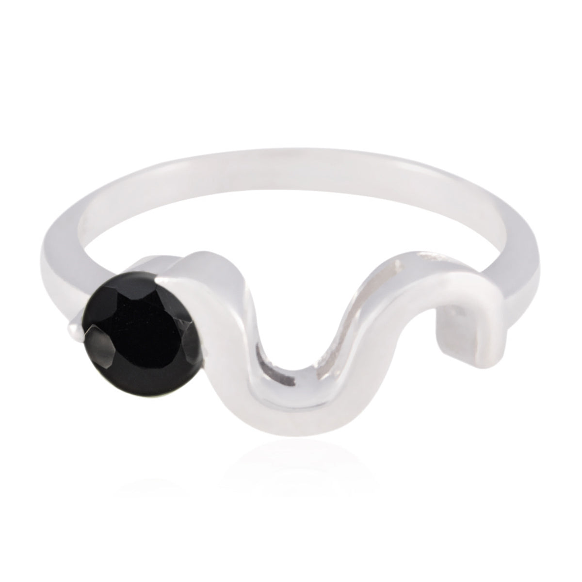 Audrey Graceful Black Solitaire Ring Black Onyx Black