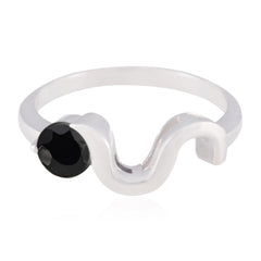 Audrey Graceful Black Solitaire Ring Black Onyx Black