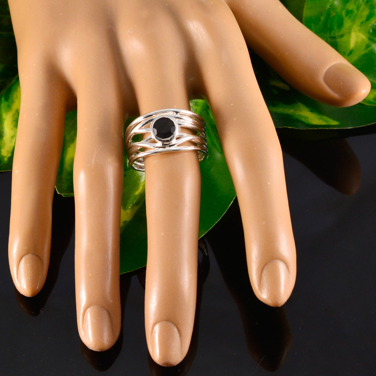 Constanza Rope-Wire Black Solitaire Band