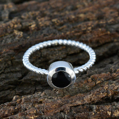 Riya Contemporary Black Solitaire Ring