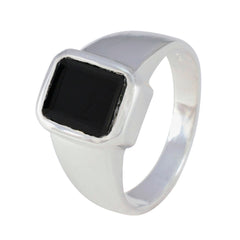 Andrea Signet Black Solitaire Ring