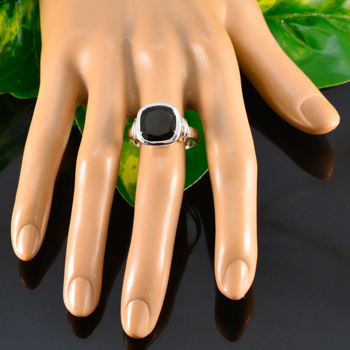 Lakshmi Signet Black Solitaire Ring