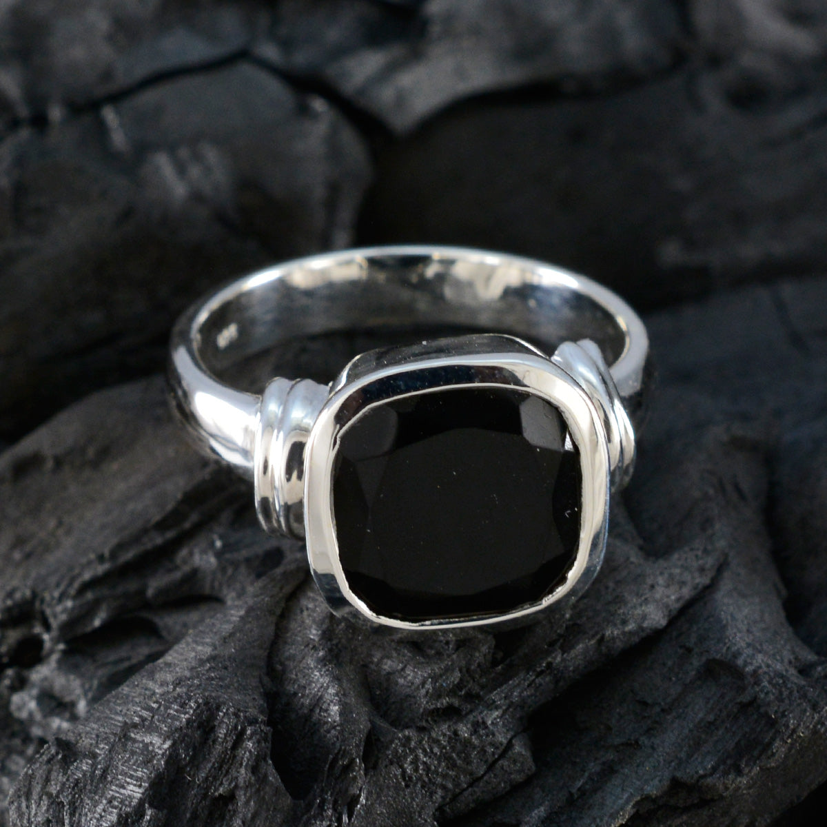 Lakshmi Signet Black Solitaire Ring