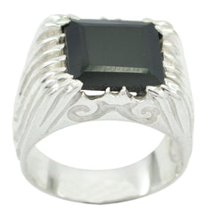 Zoey Armor Black Solitaire Ring Black Onyx Black