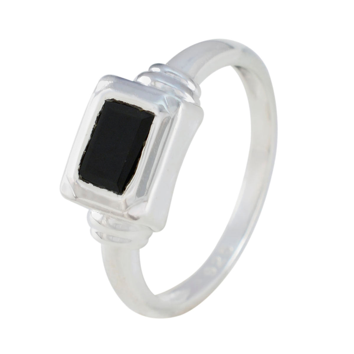 Kristine Sophisticated Black Solitaire Ring