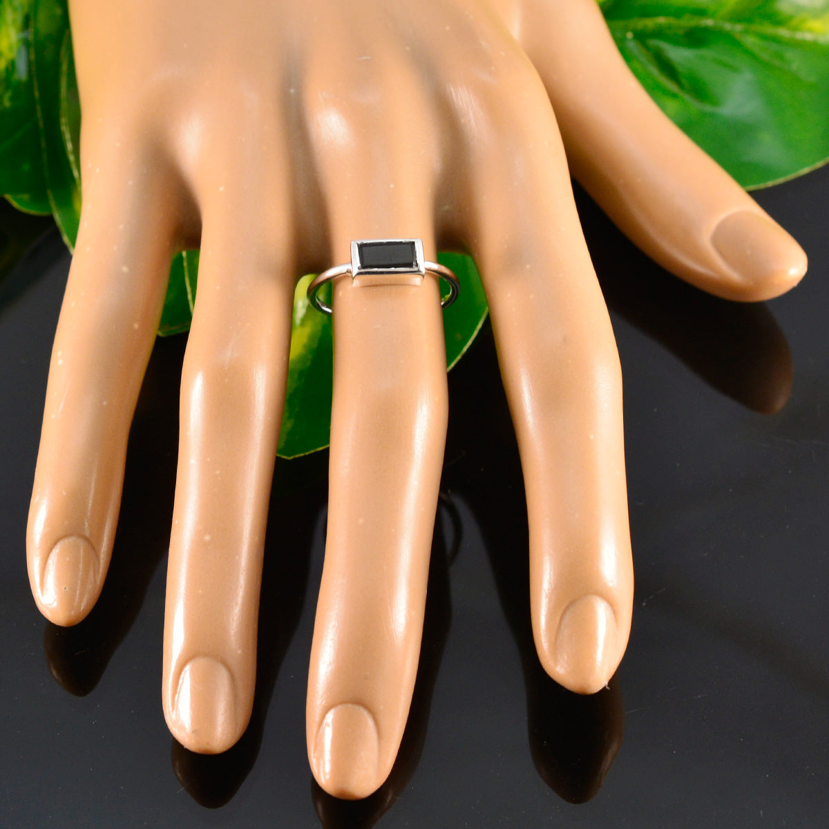Maria Sophisticated Black Solitaire Ring