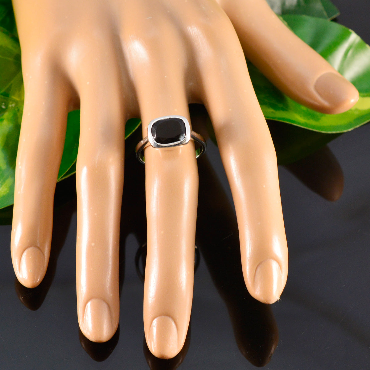 Layla Artisan Black Solitaire Ring