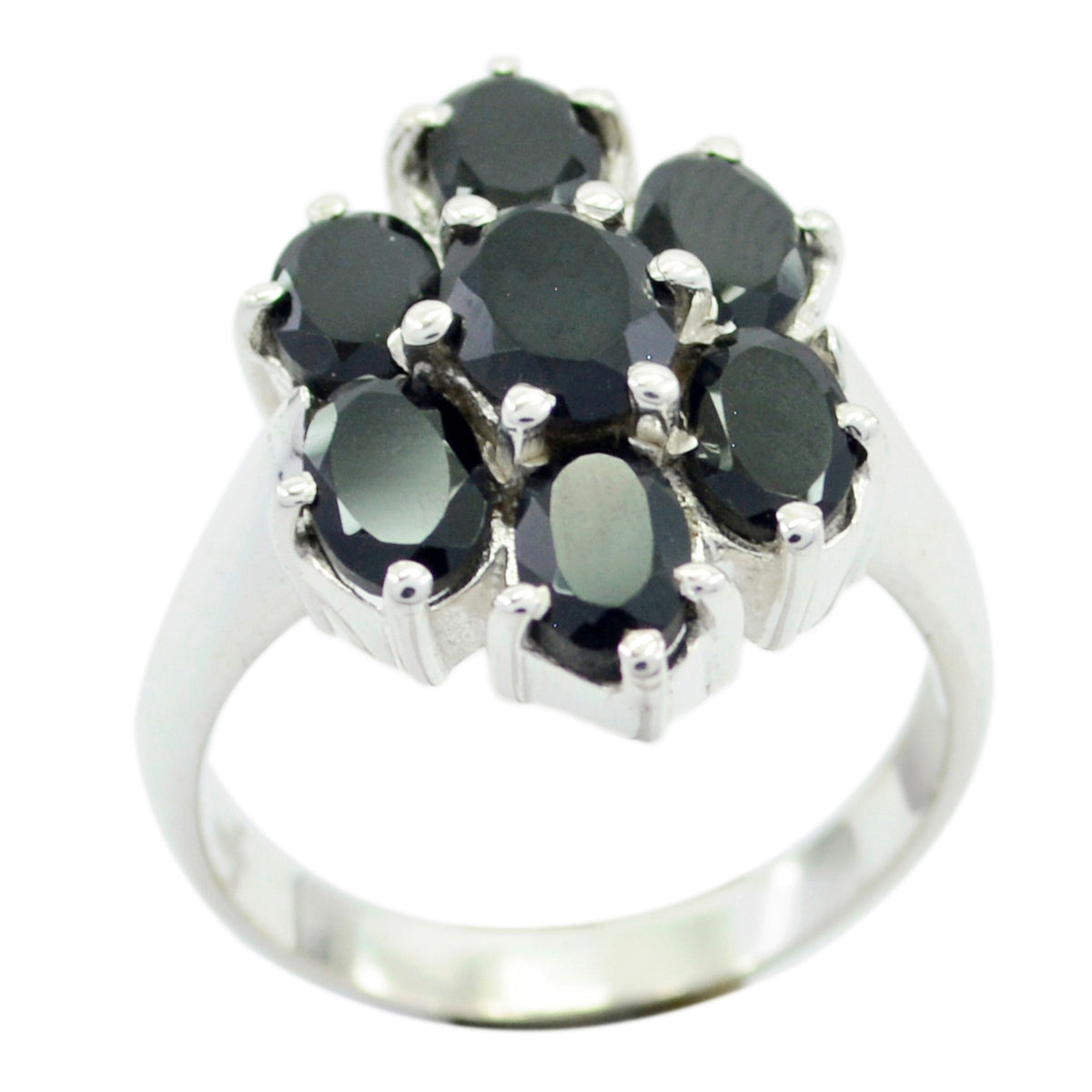 lara Floral Black Hepta Ring