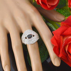Maria Abstract Black Halo Ring
