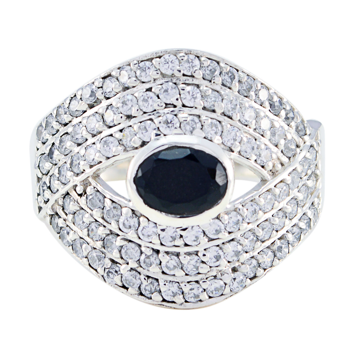 Maria Abstract Black Halo Ring