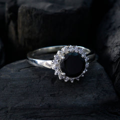 Araya Feminine Black Halo Ring
