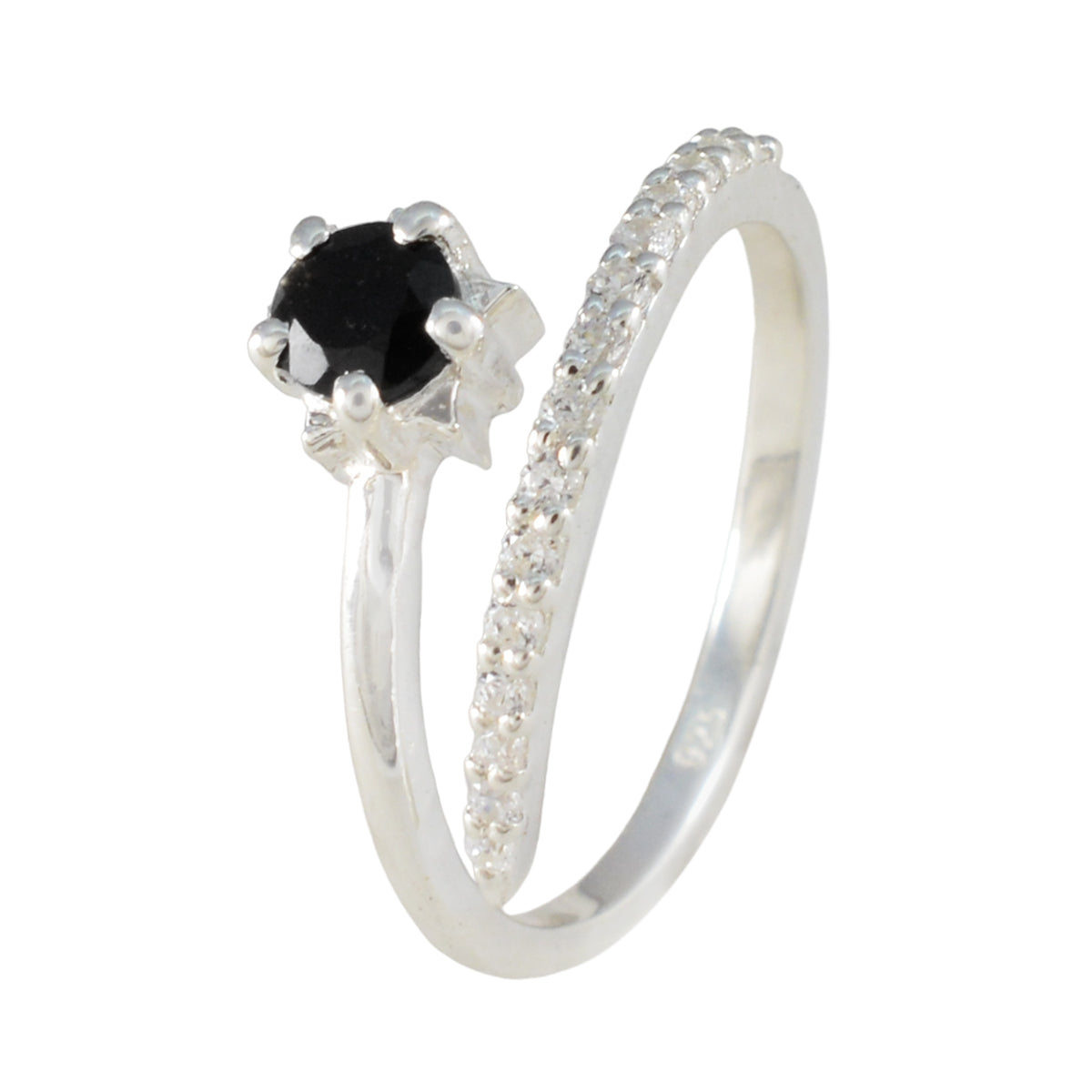 Riya Abstract Black Halo Ring