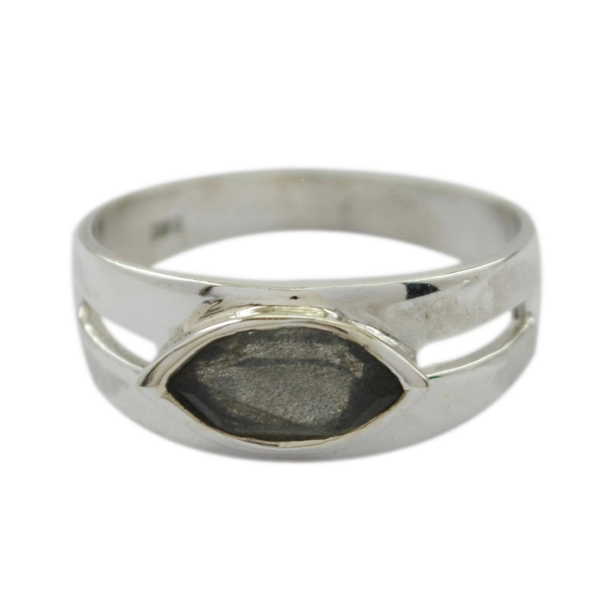 Natcha Contemporary Black Solitaire Ring Black Rutile Black